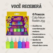 Kit Cola Escolar Líquida Bastão Branca Colorida - Escolha Seu Kit