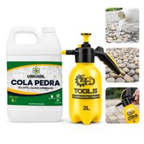 Kit Cola Pedra Incolor VBrasil 5L Pulverizador de Pressão 2L Fixador de Pedrisco e Jardim Kit Cola Pedra Incolor VBrasil 5L Pulverizador de Pressão 2L Fixador de Pedrisco e Jardim
