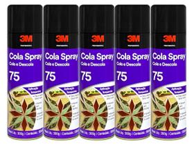 Kit Cola Spray 75 Removível 3M Cola e Descola 500ML Transparente 5 Unidades