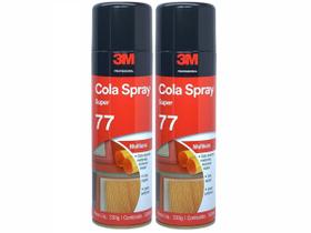 Kit Cola Spray Super 77 3M Uso Geral Ideal Para Isopor Papel Cortiça Espuma 500ML 2 Unidades