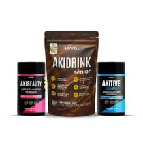 Kit Colágeno - 1 Akitive Collagen + 1 Akibeauty + 1 Akidrink - Akiwell