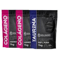 Kit: Colágeno 2Kg + Taurina 1Kg - 100% Puro Importado - Soldiers Nutrition