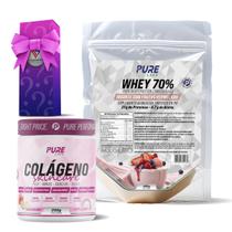 Kit Colágeno Hibisco C/Limão + Whey Concentrado 70% Iogurte C/Frutas