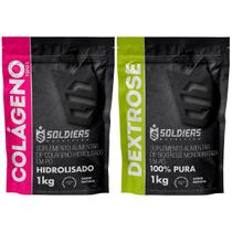 Kit: Colágeno Hidrolisado 1Kg + Dextrose 1Kg - 100% Puro Importado - Soldiers Nutrition