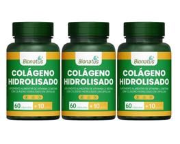 Kit Colágeno Hidrolisado Bionatus Com 3 Potes De 70 Cápsulas Cada