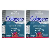 Kit Colágeno Hidrolisado Sabor Frutas Vermelhas Com 2 Caixas De 10 Sachês de 5g Cada
