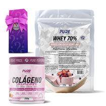 Kit Colágeno Laranja C/Acerola + Whey Concentrado 70% Iogurte C/ Frutas