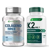 Kit Colágeno Tipo 2 Vit D3 C E B1 B12 + K2 Mk7 Menaquinona Ecomev Kit Colágeno Tipo 2 Vit D3 C E B1 B12 + K2 Mk7 Menaquinona Ecomev