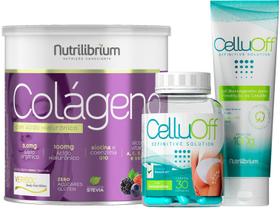 Kit Colágeno Verisol Hialuron + Celluoff 30 Caps + Gel Massageador Nutrilibrium