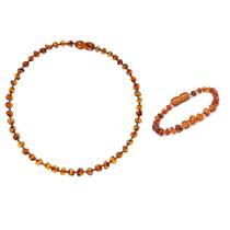 KIT COLAR 32cm + PULSEIRA 14cm COGNAC BEBÊ - AMBAR BABY CARE