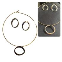 Kit Colar Aro Chocker E Brincos Moda Blogueira Tendencia Kit Colar Aro Chocker E Brincos Moda Blogueira Tendencia