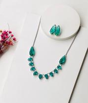 kit colar + Brinco de Zircônia Luxo Jordânia