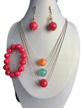 Kit colar brinco e pulseira resina Kit colar brinco e pulseira resina