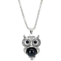 kit Colar + brinco pulseira Coruja Pedra Strass Diamante -