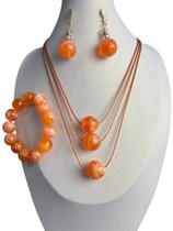 Kit Colar Com Pulseira e Brincos Pingente Joias bijuterias
