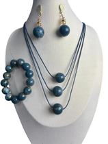 Kit Colar Com Pulseira e Brincos Pingente Joias bijuterias Kit Colar Com Pulseira e Brincos Pingente Joias bijuterias