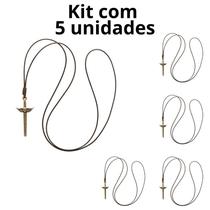Kit Colar Cruz Espada Cordão Quaresma de São Miguel - 5 unidades