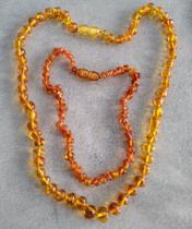 Kit colar de âmbar adulto e bebê Mel