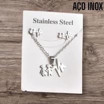 Kit Colar e Brinco Aço Inox Vários Modelos Kit Colar e Brinco Aço Inox Vários Modelos