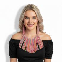 Kit colar e brinco carnaval paete bloquinho Kit colar e brinco carnaval paete bloquinho