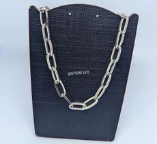 Kit Colar e Brincos Feminino Corrente Elos quadrado retangular Folheado Ouro Brinco Antialérgico Dourado Luxo Moda Kit Colar e Brincos Feminino Corrente Elos quadrado retangular Folheado Ouro Brinco Antialérgico Dourado Luxo Moda