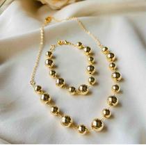 Kit Colar e Pulseira Esferas