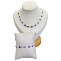 Kit Colar e Pulseira Olho Grego Turco a Prata 925 Kit Colar e Pulseira Olho Grego Turco a Prata 925