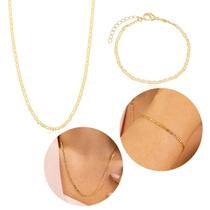 Kit Colar e Pulseira Piastrine Ouro 18k