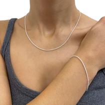 Kit Colar Pulseira Prata 925 Legítima Original Fina Delicada