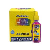 Kit Colas Glittler 12 Unidades Escolar 23g Pink 527 Acrilex