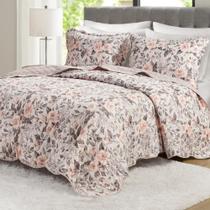 Kit Colcha 2 Peças Boutis Attuale Solteiro Sortimento 7 Floral Rosa Corttex