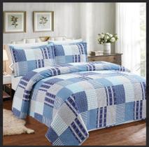 Kit colcha 3 peças patchwork queen 2,40 X 2,60 Realce Premium