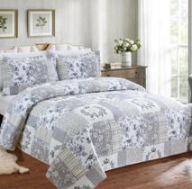 Kit colcha 3 peças patchwork queen 2,40 X 2,60 Realce Premium Kit colcha 3 peças patchwork queen 2,40 X 2,60 Realce Premium