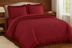 Kit Colcha 3 Peças Peplum Romântica Babado Duplo SONHARE