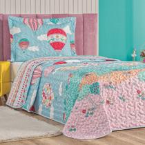 Kit Colcha Balão Solteiro Tecido Microfibra Dupla Face Quarto Infantil - Rosa - 100% Poliéster Kit Colcha Balão Solteiro Tecido Microfibra Dupla Face Quarto Infantil - Rosa - 100% Poliéster