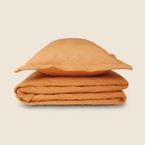 Kit Colcha Bela Microfibra Laranja - ACASA Kit Colcha Bela Microfibra Laranja - ACASA