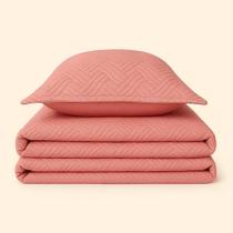 Kit Colcha Bela Microfibra Rosa - ACASA Kit Colcha Bela Microfibra Rosa - ACASA