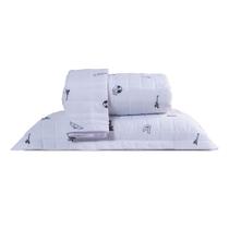 Kit Colcha Bouti Cobre Leito Solteiro Estampado Dupla Face 02 Peças - Fronhas Aba Americana Matelado