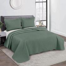 Kit colcha cam bullet king 280x260 verde 3 pçs - camesa