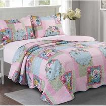 Kit colcha cam evolution king 260x280 lilium 3 peças