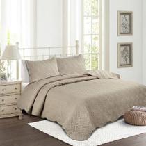 KIT COLCHA CAM ILUSION STUDIO CASAL 220x240 BEGE 3 PEÇAS