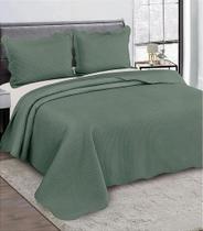Kit Colcha Camesa Bullet Queen 2,40x2,60 Verde 3 Peças - Sofisticação e Conforto