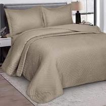 Kit Colcha Camesa Virtuos Casal 220x240cm Bege 3 Peças