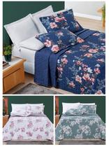 Kit Colcha Casa Xique Queen Size Nyla Dupla Face - Verde