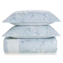 Kit Colcha Casal 180 Fios Karsten 3 Peças Anabela Azul