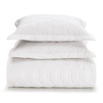 Kit Colcha Casal 180 Fios Karsten Liss 3 Peças Branca Kit Colcha Casal 180 Fios Karsten Liss 3 Peças Branca
