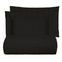 Kit Colcha Casal 300 Fios Satinee Square - Kacyumara Chumbo