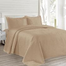 Kit Colcha Casal Boutis Mf Cazza Organic com 3 Peças Bege 210x230cm
