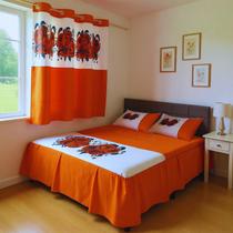 Kit Colcha Casal Box 2,45m x 2,55 Mais Cortina para Janela - Decoração de Quarto - Casa e Decoração