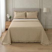 Kit Colcha Casal com Babado Percal 200 Fios Matelado 3 Peças La Bella Kit Colcha Casal com Babado Percal 200 Fios Matelado 3 Peças La Bella